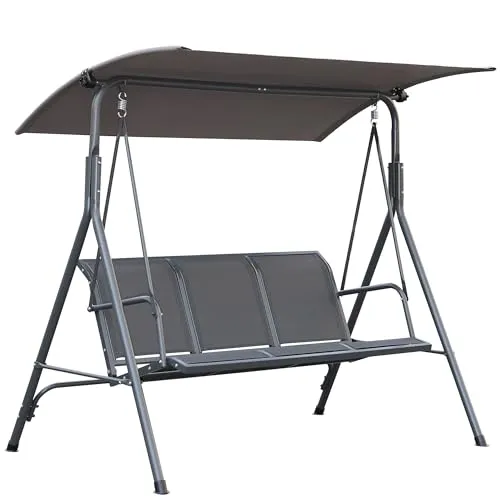 Angel Living Hollywoodschaukel 3 Sitzer mit Sonnenschutz von Angel Living