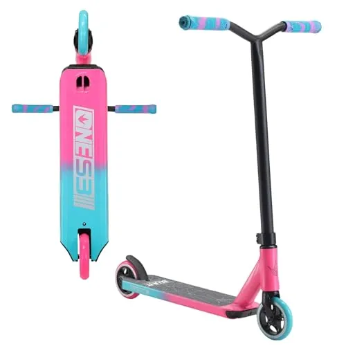 Blunt One S3 Complete Stunt-Scooter - Pink/Türkis - Stuntscooter für Anfänger, leicht mit nur 3,6 kg und robust aus Flugzeugaluminium. Ideal für Tricks, Lenkerhöhe 78 cm, perfekt für Fahrer von 130-145 cm.