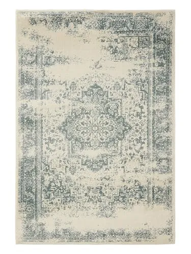 benuta Basic Teppich Suki - Creme/Mint 60x120 cm - Teppich im Vintage-Orient Style, pflegeleicht und perfekt für Wohnzimmer oder Schlafzimmer, sorgt für behagliche Wärme und einladendes Ambiente.