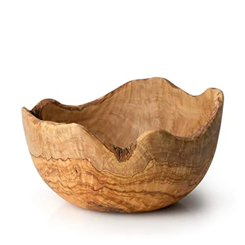Continenta Schale aus natürlichem Olivenholz, Ø 30 cm, Servierschale in Naturform, Naturprodukt, veredelt mit lebensmittelechtem Öl, Unikat, B07KT5DGWT