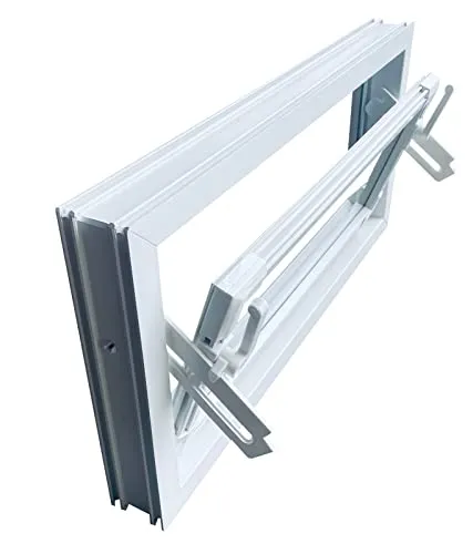 Trobak Kellerfenster weiss 40 x 30 cm - Doppel-Kippfenster 40x30 cm mit Kipp- Hebelbeschlag und 3 Öffnungseinstellungen. Hochwertige Dickglasverglasung und leicht zu reinigende Oberfläche für optimale Entwässerung.