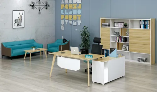 Beige-Weißer Schreibtisch für Home Office - Moderner L-Form Schreibtisch aus Holz, ideal für das Home Office. Maße: 180 x 160 x 75 cm, kein Montagebedarf. Perfekt für stilvolle Büroeinrichtungen.
