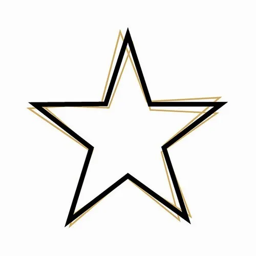 Servietten Star outline black Stern Kontur Glanz Himmel schwarz gold 33x33cm 20