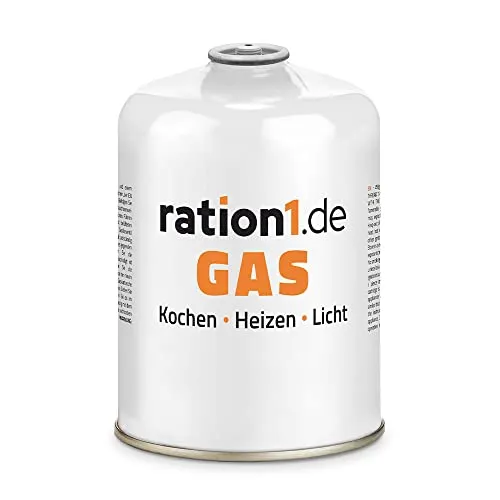 ration1 Gaskartusche 450 g – Schraubkartusche mit EN 417 Gewinde, Butan-Propan-Gas – ideal für Campingkocher, Outdoor, Notfall & Festival