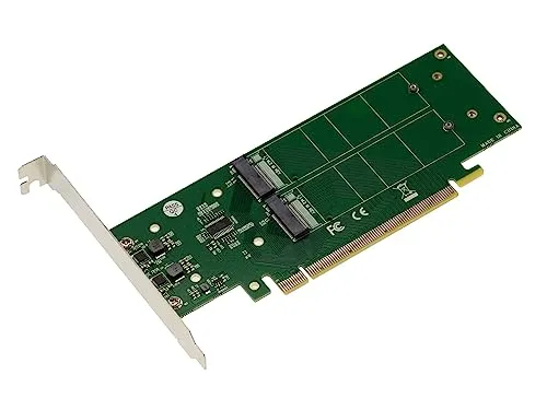 KALEA-INFORMATIQUE Doppelseitige PCIe 3.0 x16 Controller-Karte für 4 M.2 NVMe SSDs M Key oder B+M Key (M2 NGFF).