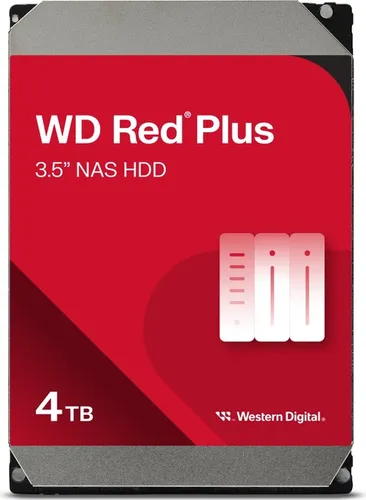WD Red Plus 4 TB NAS HDD - 5400 rpm - Zuverlässige 4 TB Festplatte mit 5400 rpm für NAS-Systeme, optimiert für den Dauerbetrieb und hohe Leistung bei Datenspeicherung.
