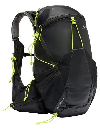 VAUDE Trail Spacer 18 - Leichtrucksack black - Leichter Multisport-Rucksack mit 18 Litern Volumen, ideal für Speed Hiker und Mountainbiker. Das 3D-formgestrickte Rückenteil sorgt für maximalen Komfort und Klimaneutralität.