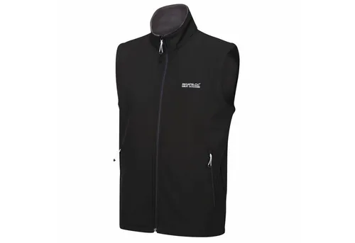 RennerXXL Softshellweste Bradwell III für Herren in Übergrößen 5XL schwarz - Robuste Softshellweste für Outdoor-Aktivitäten, gefertigt aus 96% Polyester und 4% Elasthan. Ideal für Trekking und Freizeit, mit hohem Kragen für zusätzlichen Komfort.