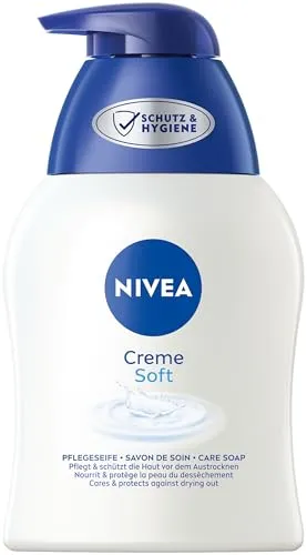 NIVEA Creme Soft Pflegeseife 6 x 250 ml - HANDSEIFEN – Milde, ph-hautneutrale Flüssigseife mit Mandel-Öl, schützt vor Austrocknung und sorgt für geschmeidige Hände – ideal für die tägliche Anwendung.
