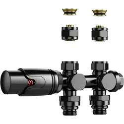 Thermostatische Heizkörperventile in Gunmetal Grau – Wand- und Bodenmontage - Hochwertige Heizkörperventile aus Belgien, ideal für individuelle Temperaturregelung in Ihrem Zuhause.