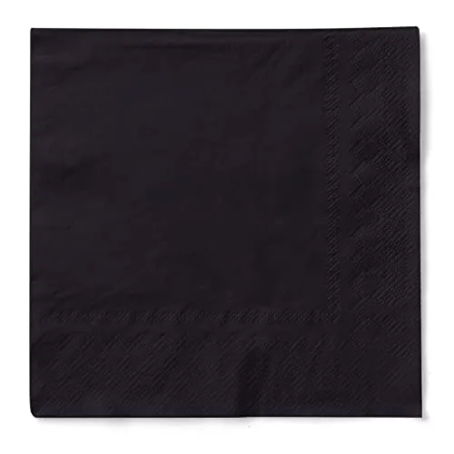 Mank Servietten aus Tissue 33 x 33 cm ¼ Falz | Kaffee Serviette | Basic | Uni | 100 Stück | praktische Einmal-Serviette für Gastronomie und Feiern | (Schwarz, 33 x 33 cm)