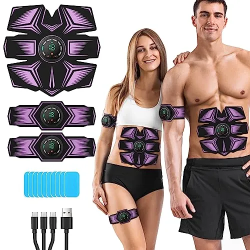 Grosbeak EMS Muskelstimulator ABS Trainer, Elektrischer Bauchmuskeltoner für Männer und Frauen, 8 Modi AB Stimulator für Arme, Taille