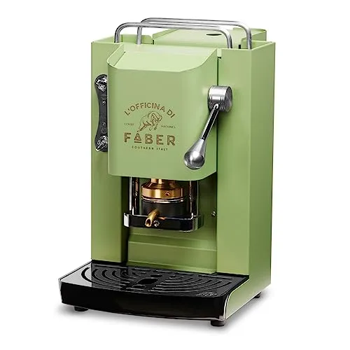 Faber Pro Deluxe ESE Pad Espressomaschine Acid Green & Chrom 1,3 L - Siebträgermaschine im trendigen Acid Green, ideal für Kaffeeliebhaber, die Wert auf Design und Funktionalität legen.
