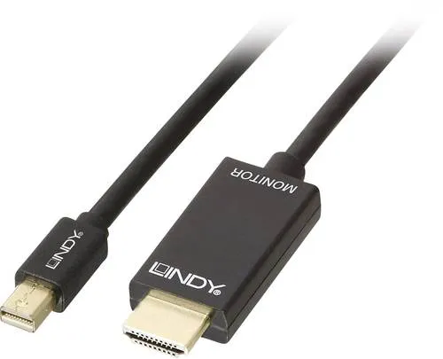 LINDY Mini-DisplayPort / HDMI Adapterkabel Mini DisplayPort Stecker, HDMI-A Stecker 3.00m Schwarz 36928 DisplayPort-Kabel