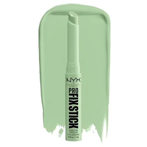 NYX Professional Makeup Korrigierender Concealer, Kaschiert Augenringe, Unreinheiten, dunkle Flecken und Verfärbungen ab, Mit Hyaluron, 12 Stunden Halt, Vegane Formel, Pro Fix Stick, Green