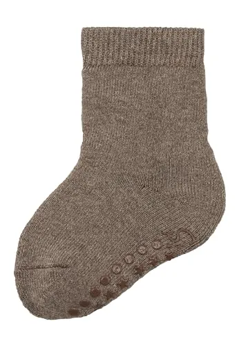 Sterntaler ABS Socken aus Wolle - Kinder Stoppersocken mit Innenfutter - ABS-Motiv auf Sohle - Krabbelsöckchen - Baby und Kinderstrümpfe, braun melange, Größe 18