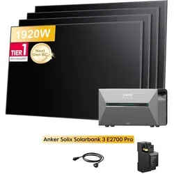 Powerness® Balkonkraftwerk mit Speicher und Anker SOLIX Solarbank 3 E2700 Pro - Komplettset für effiziente Solarenergie: 4x480W bifaziale Solarmodule und 2688Wh Speicher. Maximale Energieausbeute dank intelligenter Technologie und flexibler Erweiterbarkeit für individuelle Bedürfnisse.