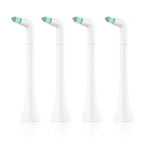 Interdental Ersatz-Zahnbürstenköpfe für Philips Sonicare Click-on Bürstenkopfsystem, zur Reinigung von Zahnspangen/Zwischen Zähnen/Rückenzähnen (4er-Pack, Weiß)