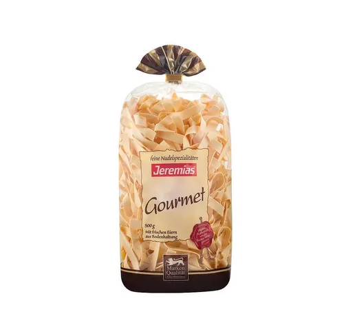 Jeremias Nudeln, Jeremias Bandnudeln 8mm gewalzt Gourmet mit frischen Eiern 500g
