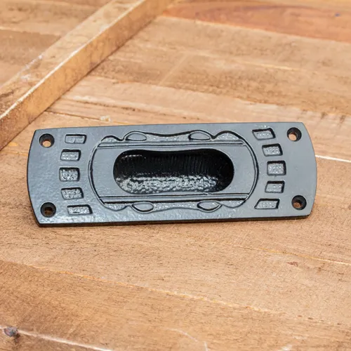 Griff für Schiebetür, Griffmulde, Muschelgriff | Eisen, schwarz | H4,8xB13,6cm