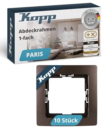 Kopp Abdeckrahmen 402026011 - Steckdosenblende in Holzoptik (Palisander), glänzend und schlagfest, ideal für Unterputzmontage und verleiht Ihrem Raum einen eleganten Touch.