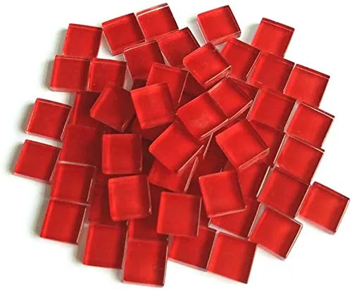 FireAngels Bastelmaterial: Mosaikfliese, Mikroglas, winzige Mini-Mosaikfliesen, DIY, Hobbys, Kinder, handgefertigt, kristallfrei, Stein, 300 g (rot)