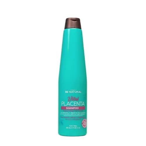 PLACENTA LIFE Be Natural Vital Placenta Shampoo 350 ml – Stärkt, nährt und repariert geschädigtes Haar, verleiht Glanz, Feuchtigkeit und Geschmeidigkeit mit Plazenta-Extrakt