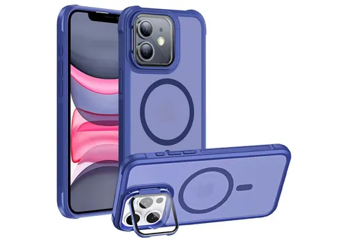 CoolGadget Handyhülle Hybrid CAM Handy Hülle für Apple iPhone 12 6,1 Zoll, Kameraschutzglas klappbar Schutzhülle Metallring für Magsafe Zubehör