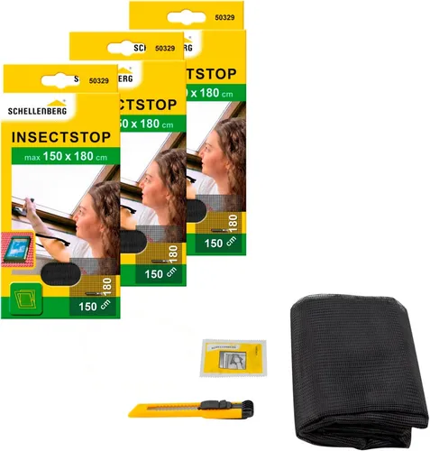Schellenberg Fliegengitter für Dachfenster 3er Pack