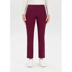 Stretch-Hose STEHMANN, Damen, Gr. 48, N-Gr, rot (beet rot, 2120), Obermaterial: 72% Viskose, 25% Polyamid, 3% Elasthan, unifarben, regular fit knöchellang, Hosen, mit Schlitz