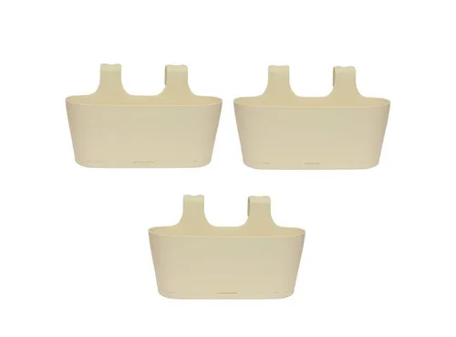 Engelland Blumenkasten Blumentopf zum Hängen (Vorteils-Set, 3 St., Fassungsvermögen je Topf 5,5 Liter), UV-Beständig, Frostbeständig, Wasserauffangschalen