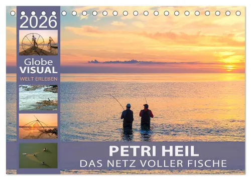 CALVENDO Wandkalender PETRI HEIL - Das Netz voller Fische (Tischkalender 2026 DIN A5 quer)