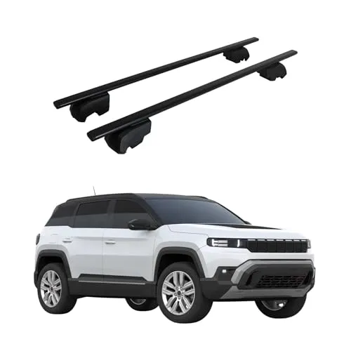 OMAC Dachträger Grundtäger kompatibel mit Jeep Compass III J4U ab 2026 75kg Metall Schwarz 2 TLG