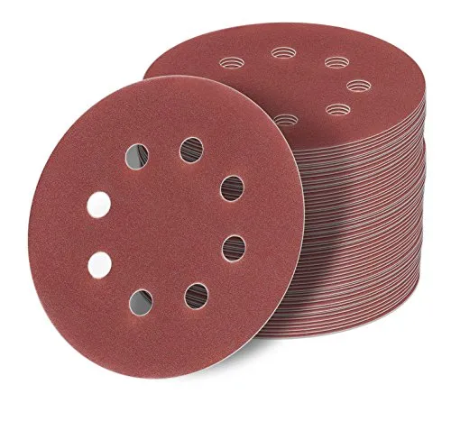 mm red Exzenter Schleifscheiben Sortiment SET 50 Scheiben P1000 P800 P600 P400 P320, 8 Loch Klett Schleifpapier 125