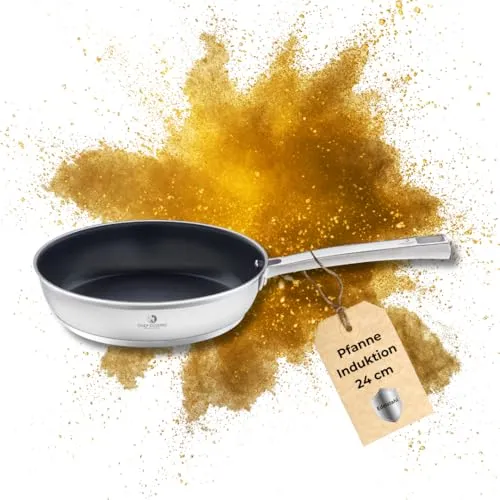 CHEF CUISINE Bratpfanne Ø 24 cm - Edelstahl mit TEFLONTM Antihaftbeschichtung - Hochwertige Edelstahl-Pfanne mit 24 cm Durchmesser, ideal für alle Herdarten, inklusive Induktion. Die strapazierfähige TEFLONTM Beschichtung sorgt für einfache Reinigung und hervorragendes Braten.