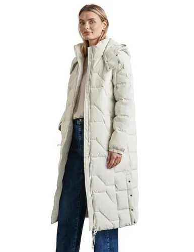 STREET ONE Damen A201977 Gefütterte Teflon-Jacke, Grau, 42 - Funktionsjacke mit abnehmbarer Kapuze, wasser- und schmutzabweisend, perfekt für wechselhaftes Wetter und stilvoller Schutz.