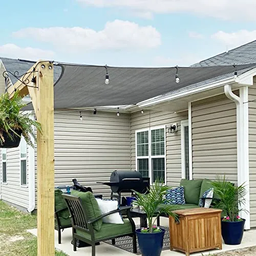 SUNNY GUARD Sonnensegel Rechteckig 2x4m Sonnenschutz Atmungsaktiv HDPE UV Schutz für Balkon Terrasse Garten, Grau Anthrazit