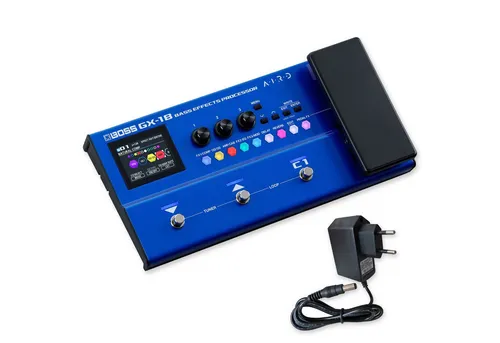 Boss GX-1B Multieffektgerät für Bass mit keepdrum Netzteil - Ultraportabler Effektprozessor für Bass mit 8 simultanen Effekten und 16 Verstärkermodellen. Ideal für kreative Musiker und professionelle Anwendungen. Inklusive keepdrum 9V Netzteil.