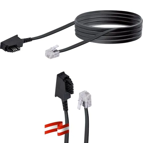 SCHWAIGER TAL8523 031 Telefonkabel RJ11-Stecker TST Telefon-Kabel Österreich Telefonanschluss Anschlusskabel TAE-N 4-Adern 6m