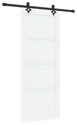 vidaXL Schiebetür ORKDAL Weiß 83 x 202 cm aus massivem Kiefernholz