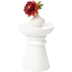 Relaxdays Beistelltisch im Schachfigur-Design, Weiß - Stylischer Beistelltisch in Schachfigur-Form - ideal als Dekoobjekt oder praktischer Hocker. Robustes Metall mit pflegeleichter Hochglanz-Oberfläche. Perfekt für schmale Räume mit kompakten Maßen (HxD: 45 x 38 cm).