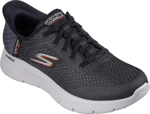 Skechers Slip-Ins: GO WALK Flex - New World 216505-BKOR, Herren Sneaker Schwarz Größe 46 - Sneaker für Herren mit Hands Free Slip-ins Technologie für müheloses Anziehen. Atmungsaktives Obermaterial und Air-Cooled Memory Foam Innensohle bieten höchsten Tragekomfort.