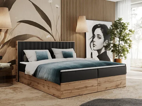 Boxspringbett Albero-4 mit zwei Bettkästen in schwarz von MKS MÖBEL