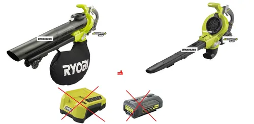 Ryobi Laubbläser-Laubsauger RBV36B - Akku 36V, 3-in-1 Funktion mit 45L Fangsack, bürstenloser Motor und variable Geschwindigkeitskontrolle für müheloses Laubentfernen