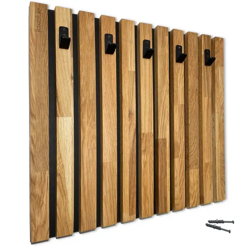 FLEXISTYLE Kleiderhaken wand Wandgarderobe Garderobe Holz Eiche Lamellen Schwarz