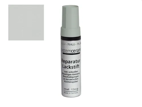 Systemceram Lackstift Alu 21076 - Reparatur-Lackstift in Hellgrau für präzise Ausbesserungen. Ideal für die schnelle und einfache Reparatur von Oberflächen. Inhalt: 12ml.