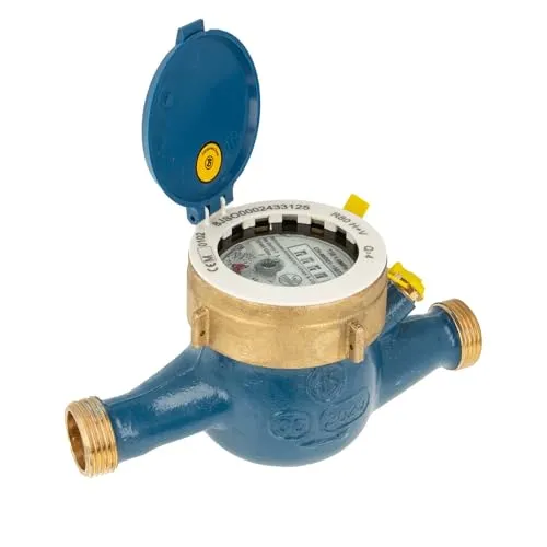 JS Hauswasserzähler MNR 3/4 Zoll DN 20 - Kaltwasser-Zähler mit Messing-Gehäuse, eichfähig und ideal für präzise Wasserabrechnung bis 30°C