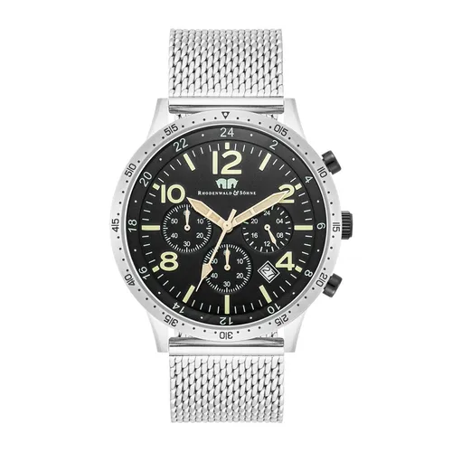 Rhodenwald & Söhne Herren Uhr Chronograph mit Edelstahl Armband - Armbanduhren für Herren mit Quarzwerk, wasserfest bis 5 ATM und kratzfestem Mineralglas, ideal für Stilbewusste.