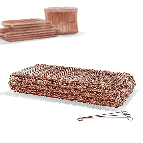 Heimfleiss® Rödeldraht Betonbindedraht 1,0 x 100-160 mm (500 Stk.) - verkupferter Bindedraht in 250, 500 & 1000er Bündel - Ösendraht Drilldraht für Drillapparat & Rödelzange - Drahtsackverschlüsse