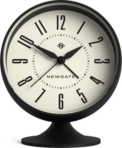 NEWGATE® Spheric wecker | Ikonisches kuppel Retro Design | Schwarzes, weiches gummiertes Finish | Ideal für nachttisch, Schreibtisch oder Regal | Schlaf und büroaccessoires